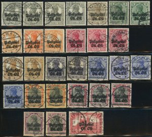 Postgebiet #1-12 Eastern Command German Occupation Postage Stamps WWI 1916 Used