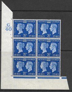 Sg 483 2½d with variety 1940 Centenary Cylinder G40 5 No Dot UNMOUNTED MINT/MNH