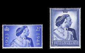 British Commonwealth - Great Britain #267-268 Cat$30, 1948 Silver Wedding, se...