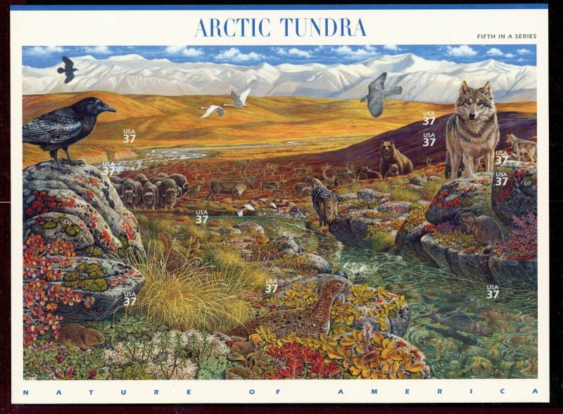 Scott 3802 ARCTIC TUNDRA 37 Cent MNH Sheet of 10   