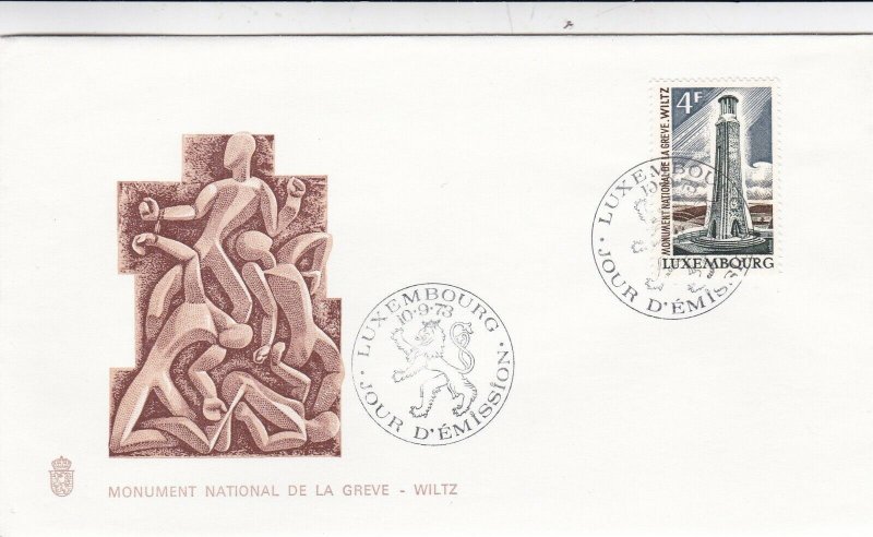 Luxembourg 1973 National Strike Monument FDC special cancel Unaddressed VGC