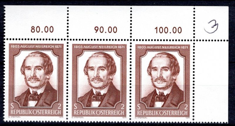 Austria Scott # 899, mint nh, strip of 3