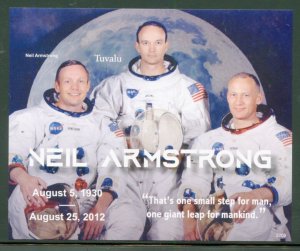 NEVER OFFERED TUVALU 2022 NEIL ARMSTRONG APOLLO 11 IMPERF SOUVENIR SHEET MINT NH