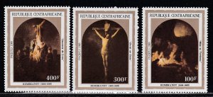 Central Africa # 585-587, Easter - Rembrandt Paintings, Mint NH, 1/2 Cat.