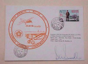 BELIZE FLIGHT AUTOGRAPH PILOT 1976
