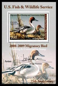 RW75b - 2008-2009 Issue Artist Signed Mini Sheet MOGNH - VF (ESP STOCK)