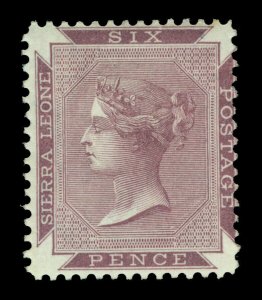 British Colonies- SIERRA LEONE 1890 Victoria  6p violet brown Scott # 18 mint MH