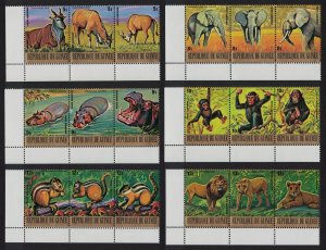 Guinea Rhino Lion Chimpanzee Elephant Eland Endangered Animals 18v 1977 MNH