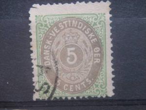 DANISH WEST INDIES, 1876, used 5c, Scott 8