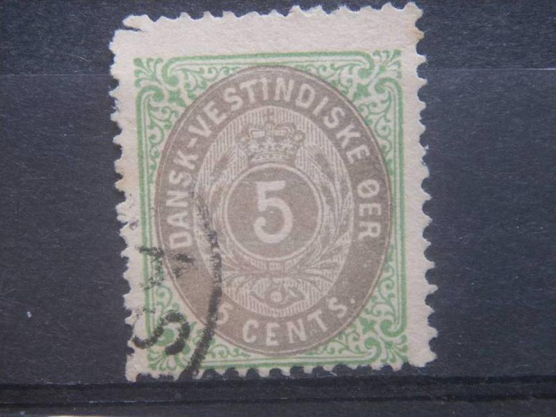 DANISH WEST INDIES, 1876, used 5c, Scott 8