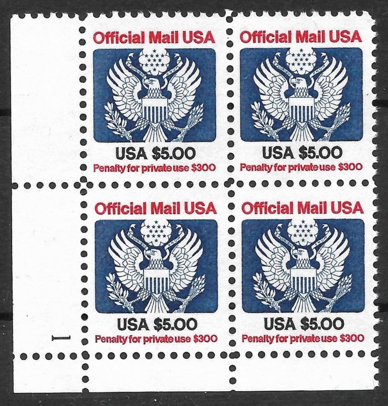 Doyle's_Stamps: Scott #O132** & #O133** 1983 Plate Blocks $24 FV