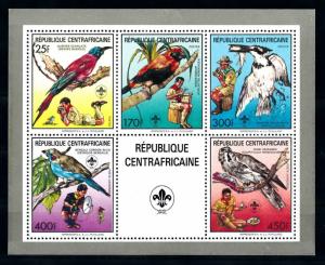 [77229] Central African Rep. 1988 Scouting Birds Vögel Oiseaux Mini Sheet MNH