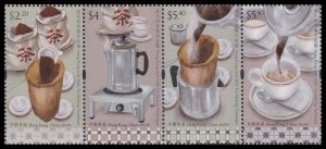 Hong Kong 2023 HK-style Milk Tea Making Technique 港式奶茶製作技藝 se-tenant set 4 MNH