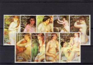 Somalia 1999 Pierre-Auguste Renoir Nudes Paintings Set (9) Perforated MNH VF