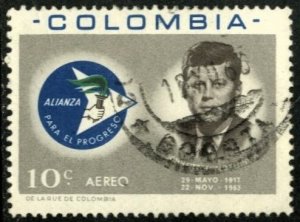 COLOMBIA #C455, USED AIRMAIL - 1963 - COLOMBIA219