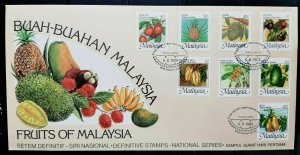 MALAYSIA 1986  FRUITS SERIES FDC C/W BROCHURE