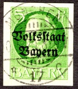 1920, Germany Bavaria 5pf,  Used, Sc 157