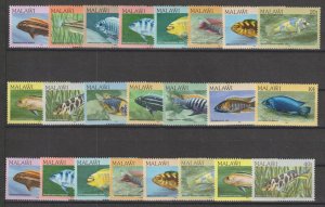 MALAWI 1984 SG 688/702 +1986 IMPRINT MNH Cat £22