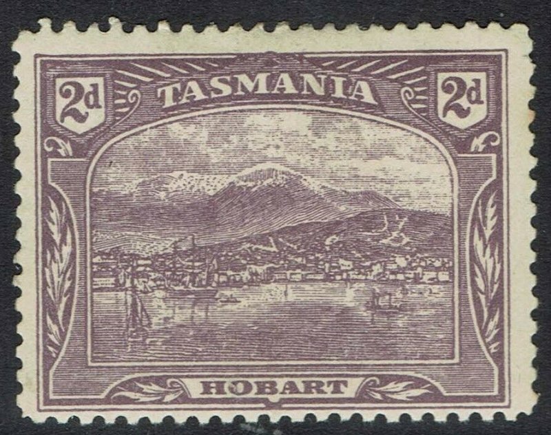 TASMANIA 1905 HOBART 2D WMK CROWN/A UPRIGHT TYPOGRAPHED PERF 12.5 