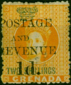 Grenada 1891 1d on 2s Orange SG45 Fine Unused