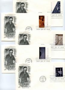 3379-83 Louise Nevelson, Sculptor set of 5 ArtCraft FDCs