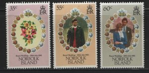 NORFOLK ISLANDS  280-282  MNH SET