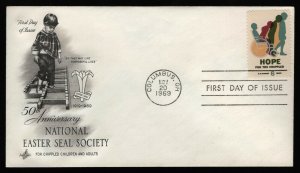 #1385 6c Hope For the Crippled, Art Craft FDC **ANY 5=FREE SHIPPING** 