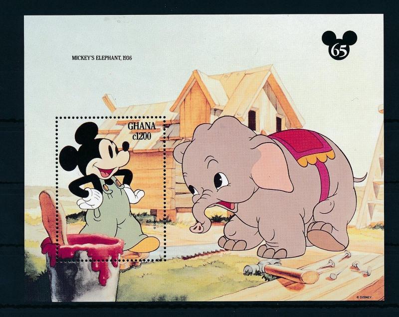 [22415] Ghana 1994 Disney 65th Birthday Mickey Mouse with Elephant MNH