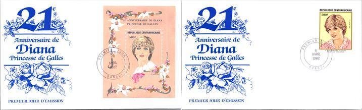 Royalty, Worldwide First Day Cover, Central African Republic