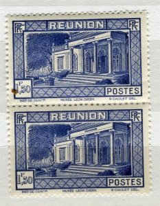 FRENCH COLONIES; REUNION 1933 Pictorial issue MINT MNH 1.50Fr. Pair