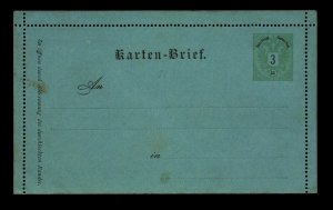 Austria 1880s 3KR Letter Card Unused - L11320