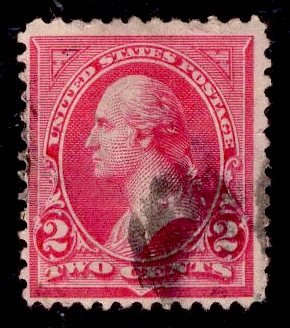 US Stamp #266 2c Carmine Washington USED SCV $5.50. Type II