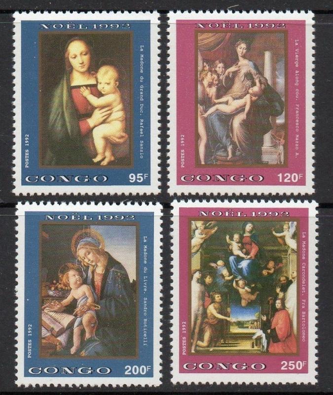 Congo 1992 Christmas VF MNH (995A-D)