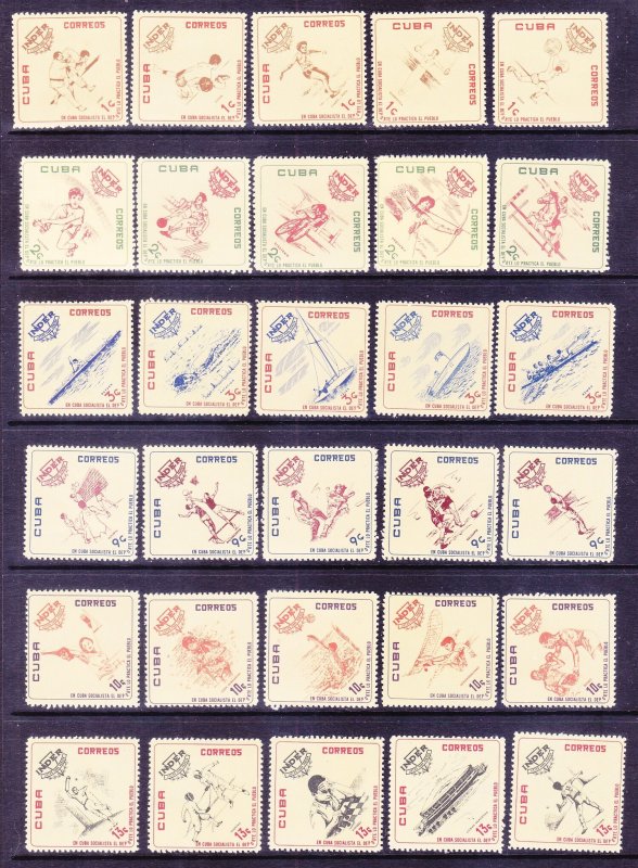 Cuba 713-742 MNH 1962 National Sports Institute INDER Full Set of 30 Very FIne