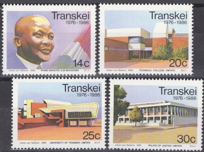 ZAYIX South Africa Transkei 179-182 MNH  Prime Minister Architecture