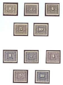 Canada #J1-10 Unused Single (Complete Set)