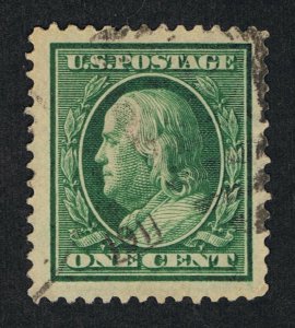 GENUINE SCOTT #374 XF-SUP USED 1910-11 GREEN PERF-12 SL-WMK JUMBO MARGINS #12640