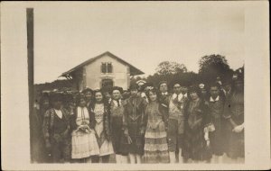 Photo RPPC Postcard Seiches Maine et Loire, group of men in National Costumes