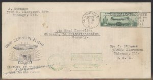 USA 1933 Graf Zeppelin Si244C Century of Progress C18 ILLUSTRATED Cover C 103375