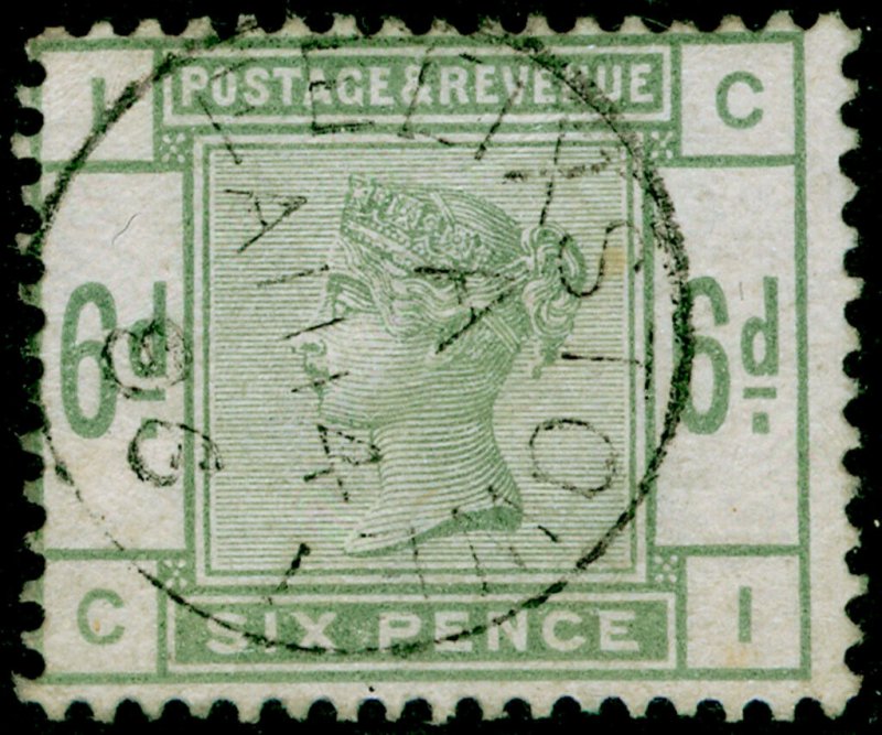 SG194, 6d dull green, FINE USED. Cat £240. FELIXSTOWE CDS. CI