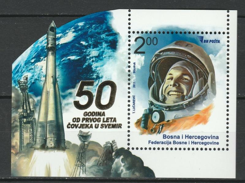 Bosnia and Herzegovina 2011 Space Gagarin MNH Block