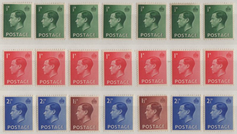 M341 - 1936 Selection of MNH King Edward VIII Stamps On Card MNH