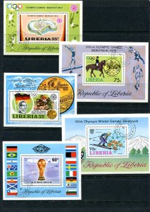 Liberia 5 Souvenir Sheets Used/CTO Olympics Games 8197