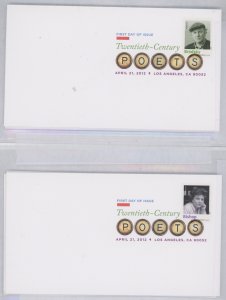 US 4654-4663 Twentieth Century Poets. Each stamp on unaddressed first day of issue (10) cover. Complete set.