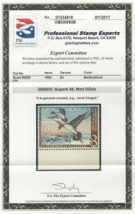 #RW29 Mint 98 NH Superb with PSE Cert SMQ $350. (GP2 7/22/2019) 