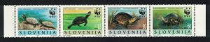 Slovenia WWF European Pond Tortoise Strip of 4v 1996 MNH SC#247 a-d