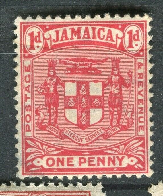 JAMAICA; 1905-11 early Arms issue Mint hinged 1d. value