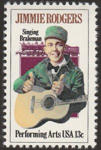 # 1755 MINT NEVER HINGED ( MNH ) JIMMIE RODGERS AND LOCOMOTIVE