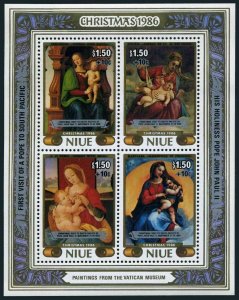 Niue B60 ad,B61,MNH. Visit of Pope John Paul II to the South Pacific.Christmas.