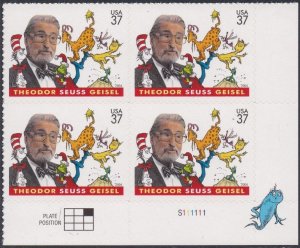 3835 Dr. Seuss Plate Block MNH